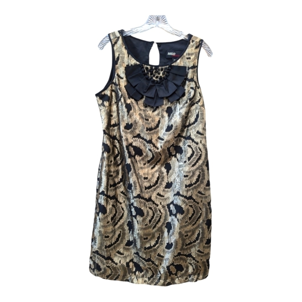 M60 Miss Sixty NEW black gold dress sleeveless metallic Y2K Madeline